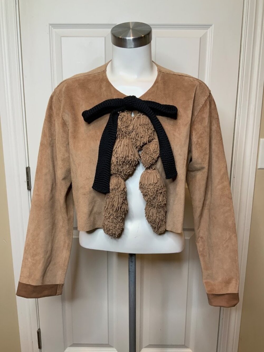 Yves Saint Laurent Vintage Rive Gauche Cropped Suede Jacket NWT Size 12 | 44